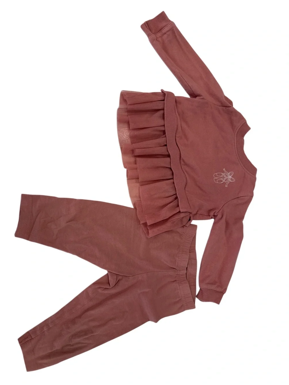 Baby Girls carters Mauve Tulle Hem Sweatshirt & pant Set - 2-Piece, 12month